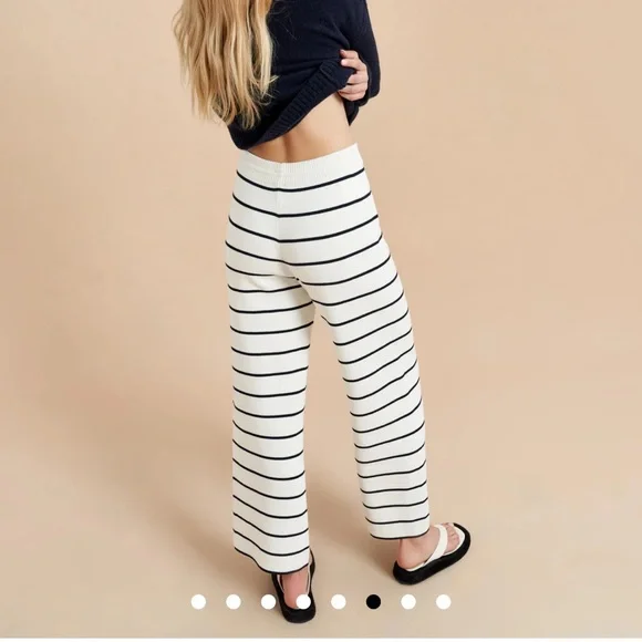 La Ligne Leo Pant Cream/Navy Striped - Picture 2 of 7